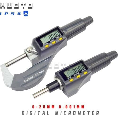 0.001mm Electronic Outside Micrometer Carbide Tip Measure Tools Caliper Gauge 0-25mm 1inch Digital Micromaster Micrometer Head