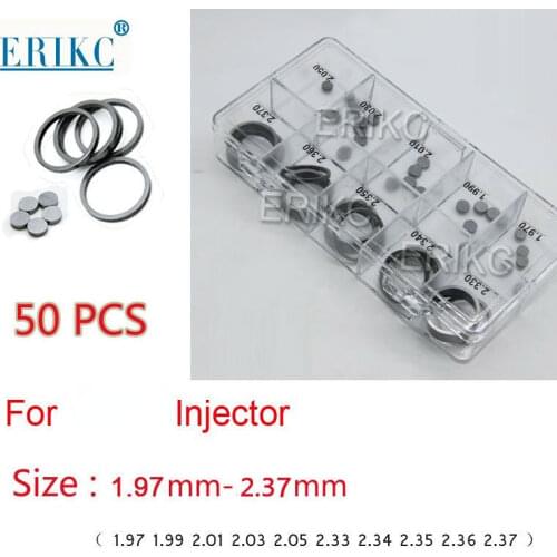 ERIKC Gasket Thickness 1.97-2.37mm 50pcs CAT Diesel Injector Nozzle Adjust Shims CR Repair Washer for CAT C6.6 C6. 4 Injector