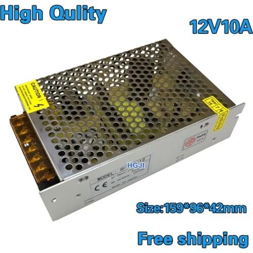 HGJI DC12V 10A lighting Transformers LED Driver Power Adapter AC 110V-220V TO DC12V 10A 120W For LED Strip Light