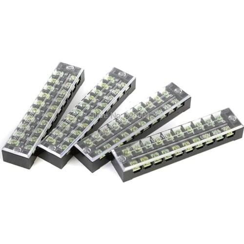 10PCS TB-1510 TB15A10P Suyep 10 Positions Dual Rows 600V 15 A Wire Barrier Block Terminal Strip copper