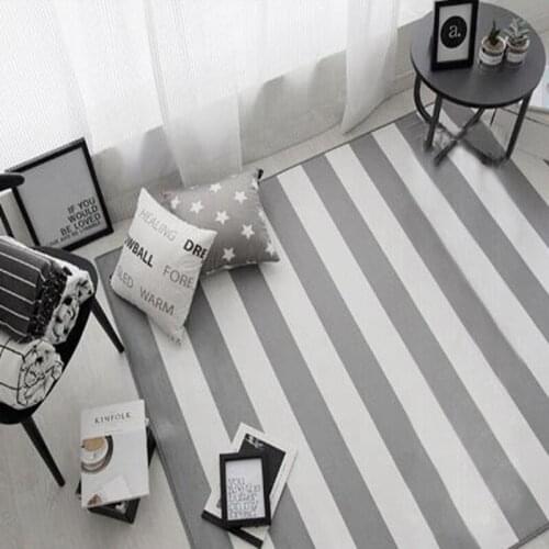 Modern Geometric Striped Carpet Rugs Korean Style Living Room Table Children Carpet Non-Slip Home Decor Rectangle Bedroom Mats