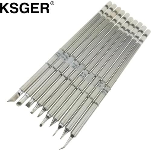 KSGER T12 Silver Soldering Iron Tips Soldering Station Handle Welding Replace T12-B BC2 K C1 C4 D08 D24 D4 I JL02 Soldering Iron