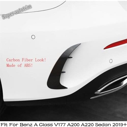 Lapetus Rear Tail Bumper Fender Fog Lights Cover Trim Black Carbon Fiber ABS Fit For Benz A Class V177 A200 A220 Sedan 2019