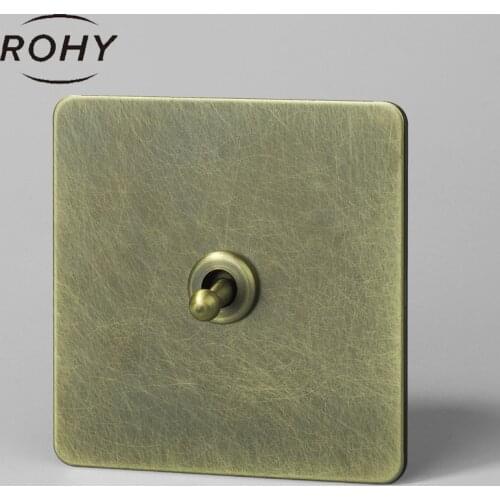 Brass wall switch Vintage Toggle switch 220V 1gang2gang3gang4gang 2way 10A retro switch light Switch for living room brass lever
