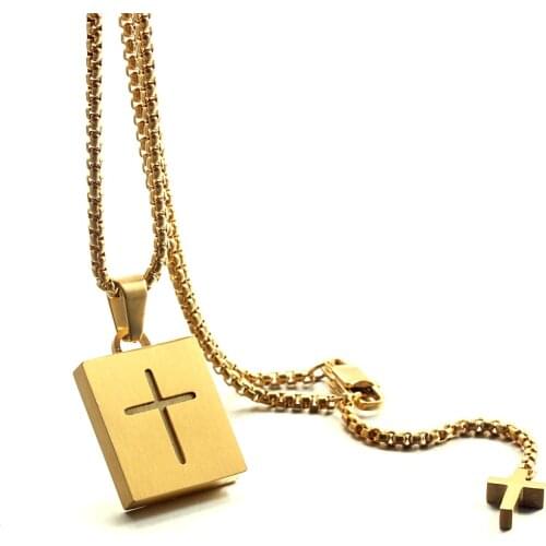 TF card micro SD card holder self-bombing slot cross pandent stainless steel fashion necklace