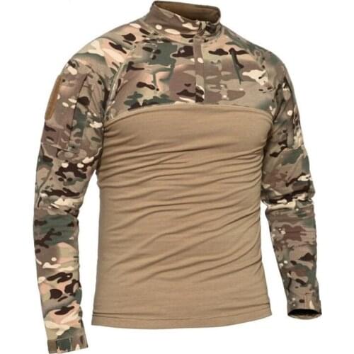 Outdoor Long Sleeve Camouflage T-Shirts Military Tactical Training Uniform Hiking Camping Hunting Clothing Men Brand Sport Tops