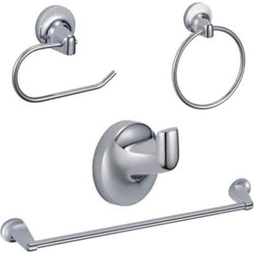 4pcs/set Bathroom Accessory Set, 304 Stainless Steel Wall Mounted, Include Towel Bar, Robe Hook, Towel Ring, Toilet Paper Holde