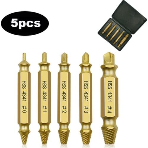 4/5 Pcs Damaged Screw Extractor Set Bolt Removal Drill Bit High-speed Steel Broken End Screw Quick And Easy Removal Tool