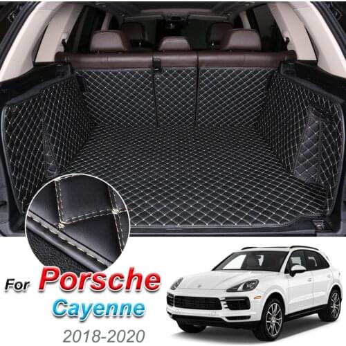 The Trunk Floor Leather Liner Car Trunk Mat Cargo Compartment Floor Carpet For Porsche Cayenne 2018-2020