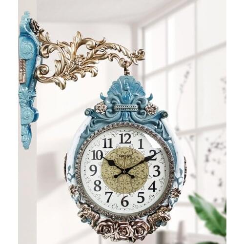 Nordic Design Wall Clock Modern Design Vintage Double Sided Creative Plastic Wall Clock Digital Mute klok Living Room Decor 50wc