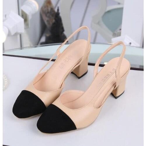New Hot sale Summer Women Shoes Dress Shoes mid Heel Square head fashion Shoes Wedding party Sandals Casual Shoes women