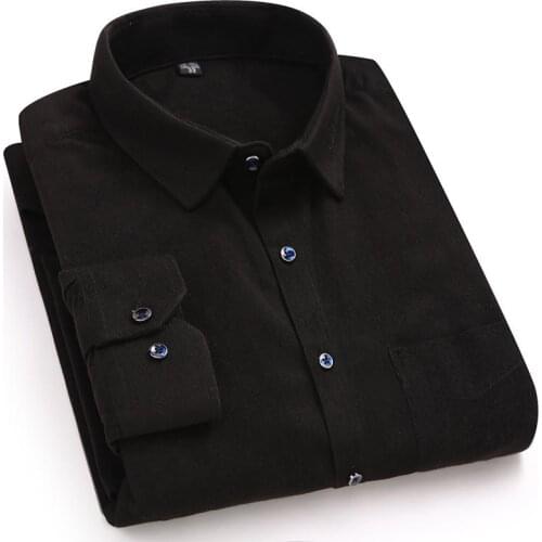 New Arrival Fashion Men Spring Autumn Corduroy Long Sleeve Cotton Loose Casual Shirts Turn-down Collar Plus Size MLXL2XL3XL4XL