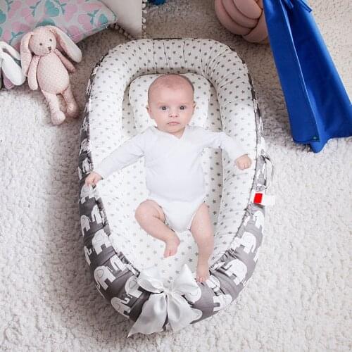 88*53cm Baby Nest Bed Portable Crib Travel Bed Infant Cradle Baby Play Mat Nest Bassinet Bumper Soft Crib Newborn Bassinet Pad
