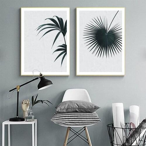 Simple Style Dark Green Bamboo Leaves Plant Poster and Prints Wall Art Canvas Painting Decorative Aesthetic Modular Picture