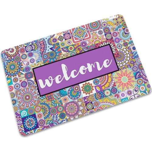 Drop Shipping Rubber Anti-slip Kitchen Floor Mat Welcome Printed Rugs Modern for Bathroom Carpet Doormat Hallway Bath Mat