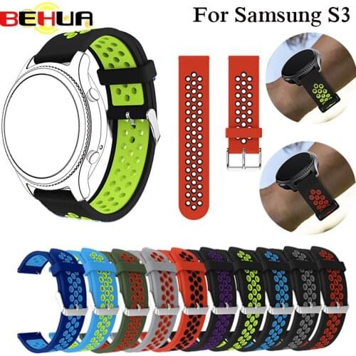 Rubber Wrist Strap for Samsung Gear S3 Frontier Silicone Watch Band for Samsung Gear S3 Classic Bracelet Replacement Band 22mm