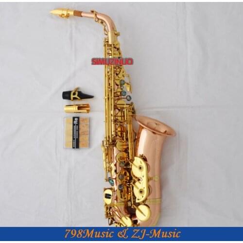 Rose Brass Alto Sax saxophone Abalone Keys With Case Matal Mouthpiece