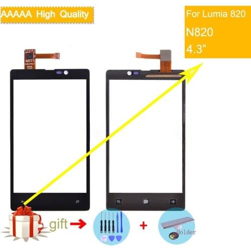 N820 touch screen For Nokia Lumia 820 N820 TouchScreen Sensor Digitizer Glass Front Panel replacement No LCD Display black