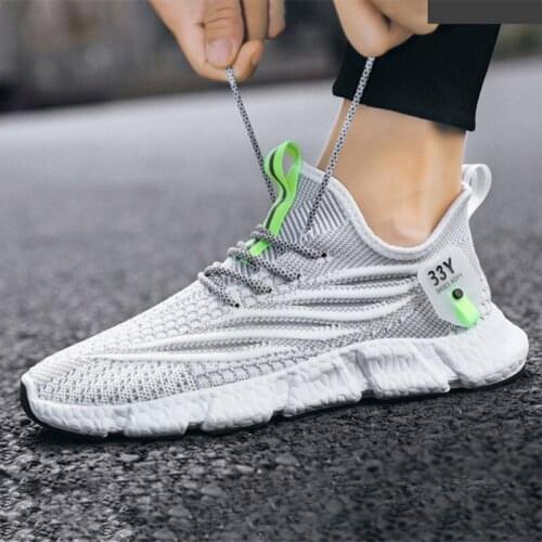 Weave Mesh Breathable Wedges Sneakers for Men Outdoor Running Shoes Leather Sneakers Light Casual Anti-skid Walking Shoes 2021