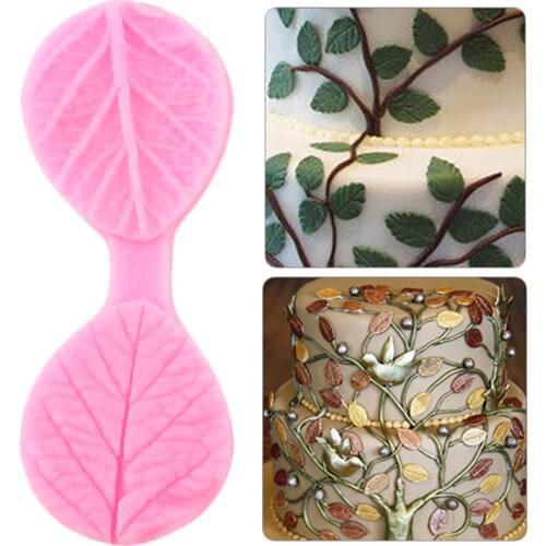 Leaf Veiner Silicone Molds Leaves Relief Cupcake Topper Fondant Cake Decorating Tools DIY Candy Clay Chocolate Gumpaste Moulds