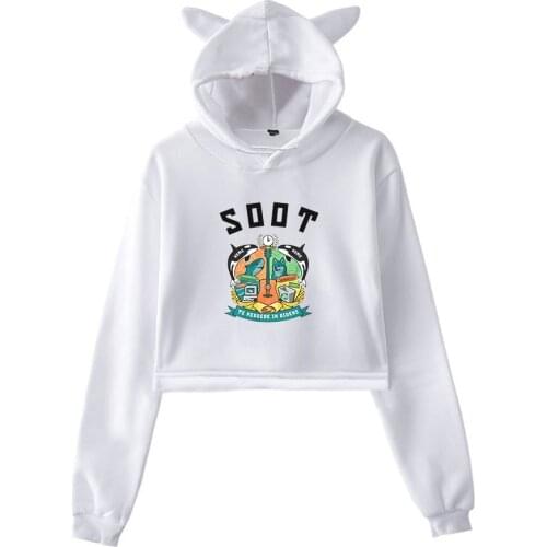 Internet Celebrity Wilbur Soot Hoodie Cat ears Sweatshirt Women Hoodies Croped Sweatshirt Sexy Girls clothes