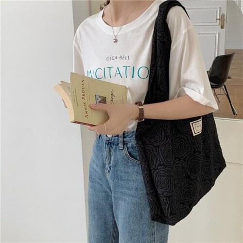 Youda New Korean Womens Handbag Rose Designer Lady Tote Students Book Shopper Ladies Shoulder Bag Luxury Messenger Bags Handbag