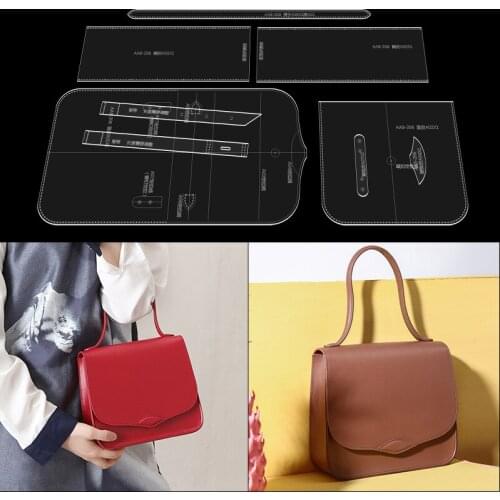 1Set laser cut Acrylic Template Pattern Tool For DIY Handmade Handbag Leather Craft Sewing Pattern Sewing stencils 20.5*19*17cm