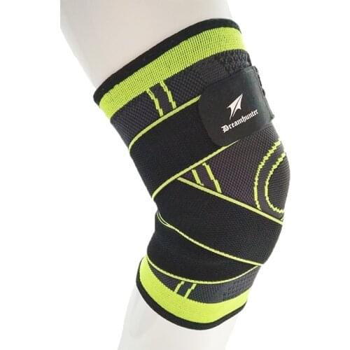 1 pc S-4XL 3D weaving Pressurized Straps bandage knee brace support Sports knee pads Guard Add anti-slip strips lengthen straps
