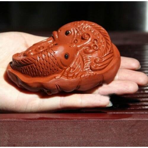 1pc Handmade Yixing Zisha Tea Pet Little fishTea Pet Brush Rest Rack