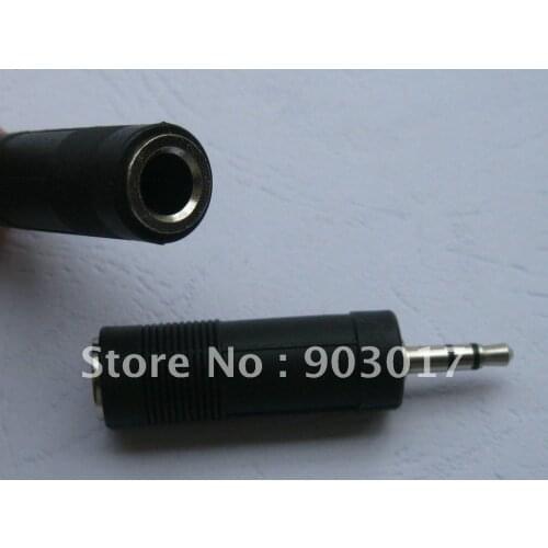 12 pcs per lot Converter Nickel Plated 3.5mm Stereo Plug to 6.35mm Stereo Jack with Plastic handle