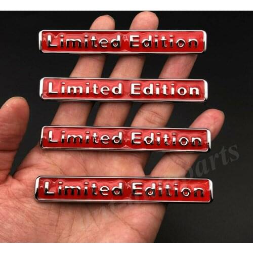 4pcs Metal Red Limited Edition Car Trunk Rear Side Emblem Badge Decal Sticker