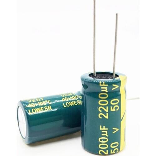 5pcs/lot 50V 2200UF 16*25mm Low ESR/Impedance high frequency aluminum electrolytic capacitor 2200uf 50v 50v2200uf 20