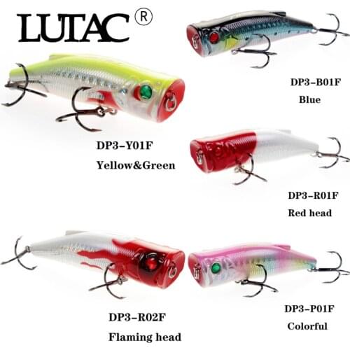 5 pcs mixed color LUTAC popper lure topwater hard bait 70mm 10g popper wobblers lure fishging China gears