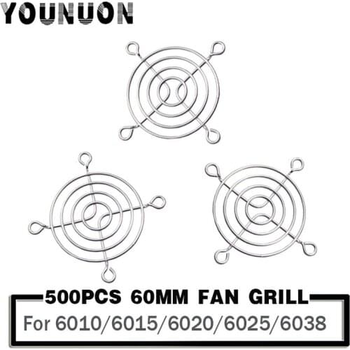 500 Pieces 6CM 60x60mm Iron Net PC Computer Fan Grill Protector Silver Metal Finger Guard Cover for 60mm Cooler Fan
