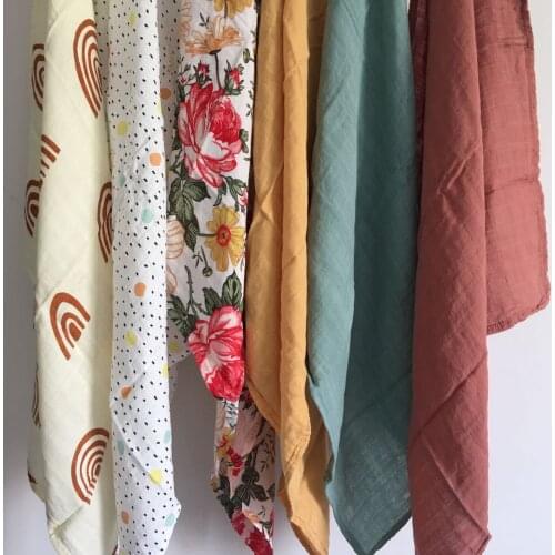 60*60cm Muslin Diapers Bamboo Cotton Baby Blankets Newborn Muslin Swaddle Burp Cloth Infinity Scarf Bib Pielucha