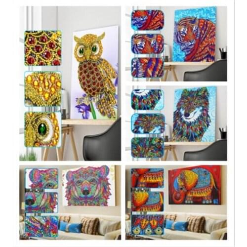 Special Shaped Diamond Embroidery Tiger wolf Crystal Diamond Painting Mandala Shining Round Rhinestones Cross Stitch Home Decor