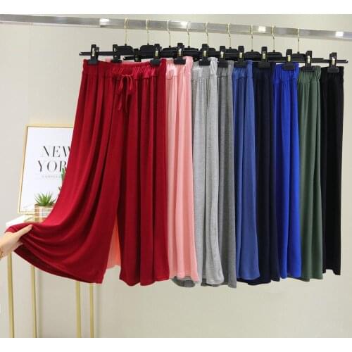 100% Cotton Women Casual Loose Wide Leg Pants Lady Elegant Fashion Preppy Trousers Female Pure Color Females New Palazzo Pants