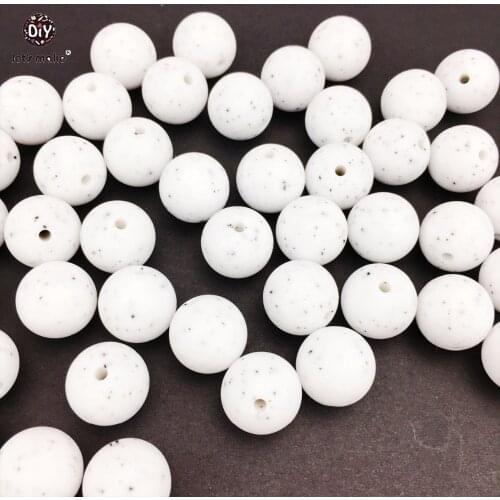 Lets Make Baby Silicone Bead Granite 100pc Round 12mm-15mm Organic Silicone Jewelry Diy Teething Accessories DIY Beads Teether