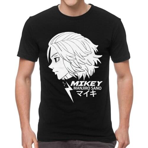 Mikey Manjiro Sano T Shirt Mens Cotton Print T-shirts Streetwear Tshirt Short Sleeve Anime Manga Tokyo Revengers Tee Top
