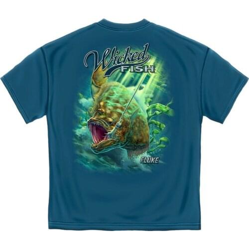 Fluke Flounder Fish Fishing T Shirt Wicked Fish Hook Boating Ocean Sea Tee S-3XL Birthday Gift Tee Tshirt