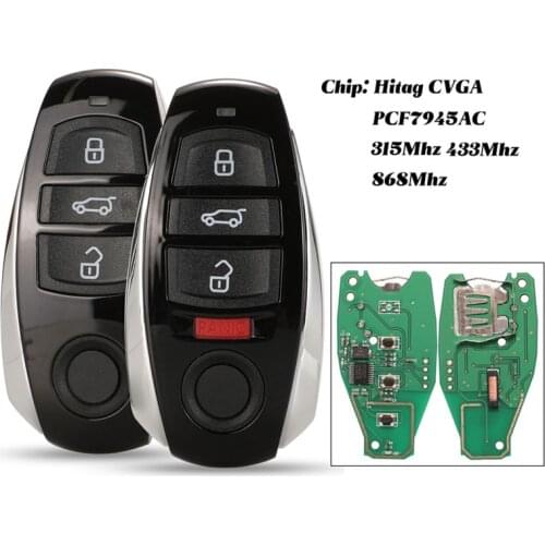 Jingyuqin 433/315/868 mhz With Audi-5 chip 3 4Button Replacement Smart Card Remote Key Fob For Vw Volkswagen Touareg 2010-2014