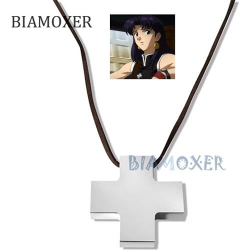 Katsuragi Misato Cosplay Necklace EVA Alloy Cross Pendant Cosplay Prop