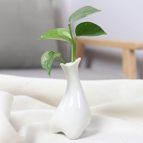 Ceramic Mini Flower Pot Vase Candy Color Vase For Wedding Office Decor Ornaments Desktop Hydroponic Container 6 Colors