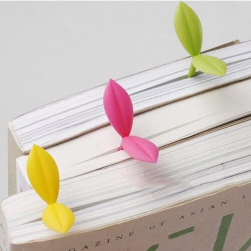 Creative Cute Little Grass Bud Shooting Bookmark Silicone Stationery Book Marker