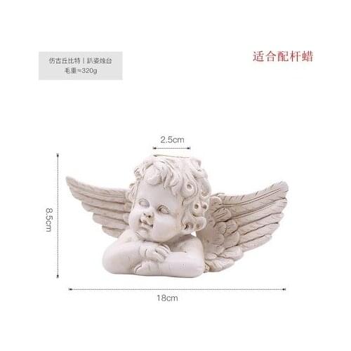 Little angel of European retro reading Cupid Flowers garden scene Cupid candlestick decorative books home decoration series