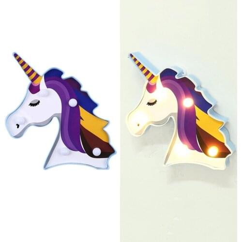 Cute Night Light Unicorn Lamp LED Unicornio Head Kids Night Light 3D Painted Lamp For Xmas Gift Party Table Decoration