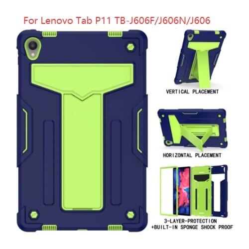 Fashion Shockproof Tablet Protective Shell Is Suitable For Lenovo TabP11 TB J606N J606F J606 Bracket Tablet Protective Shell