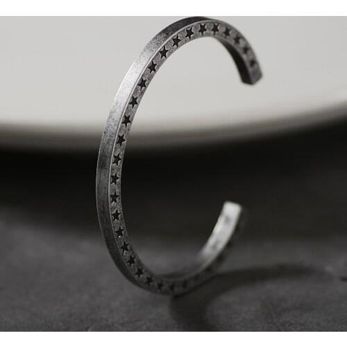 Mens Retro alloy cuffs open star bracelet Jewelry Viking Bracelet classic neutral Jewelry Bracelet