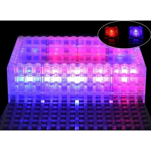 5pcs 2x2 dot LED Light Up Colorful Accessories Light-Emitting Classic Brick Compatible All Brands Education Building Blocks