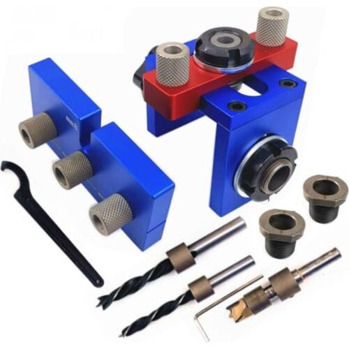 Woodworking Pocket Hole Jig Kit Doweling Jig Wood Vertical Drilling Detachable Furniture Connecting Hole Puncher Locator Tools